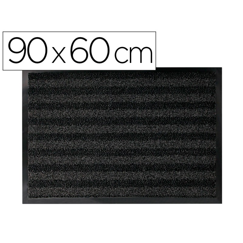 Alfombra para suelo q-connect premium para interiores antideslizante fibra polipropileno y fieltro gris 90x60 cm Alfombra para suelo q-connect premium para interiores antideslizante fibra polipropileno y fieltro gris 90x60 cm