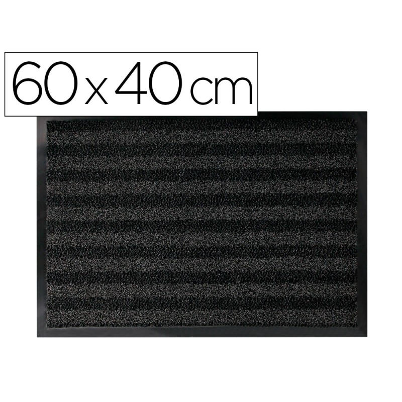 Alfombra para suelo q-connect premium para interiores antideslizante fibra polipropileno y fieltro gris 60x40 cm Alfombra para suelo q-connect premium para interiores antideslizante fibra polipropileno y fieltro gris 60x40 cm