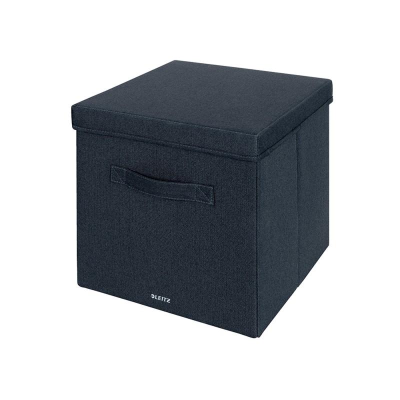 Caja de almacenaje leitz tela con tapa l dos piezas gris