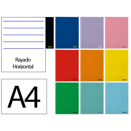 10 Unidades - Libreta liderpapel smart a4 48 hojas 75gr horizontal con doble margen colores surtidos
