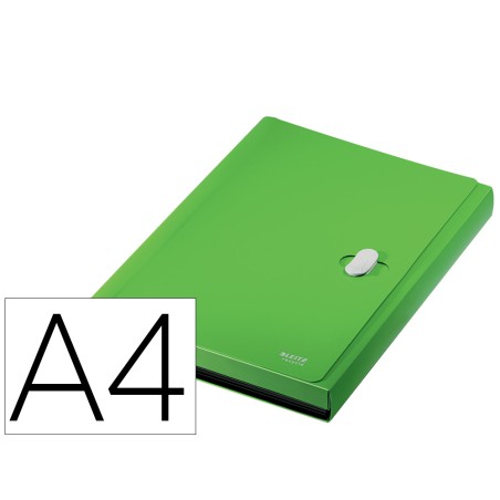 Carpeta leitz recycle clasificador fuelle polipropileno 5+1 compartimentos din a4 verde