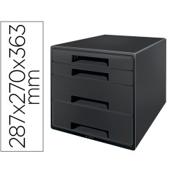 Fichero cajones de sobremesa leitz recycle 4 cajones color negro 287x270x363 mm