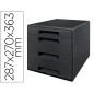 Fichero cajones de sobremesa leitz recycle 4 cajones color negro 287x270x363 mm