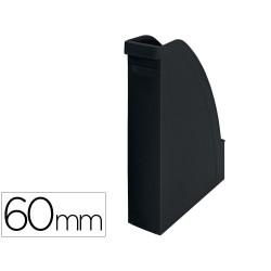 Revistero leitz recycle plastico lomo 60 mm negro 78x308x278 mm