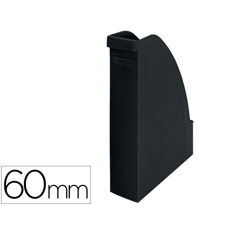 Revistero leitz recycle plastico lomo 60 mm negro 78x308x278 mm
