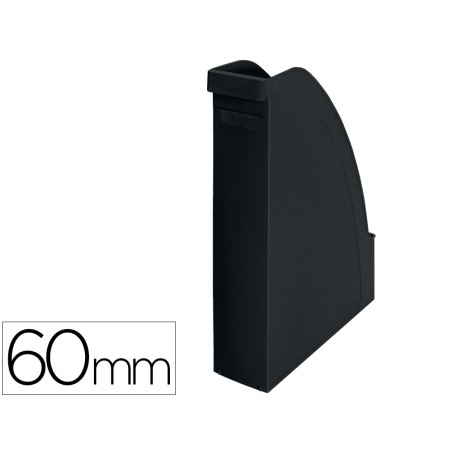 Revistero leitz recycle plastico lomo 60 mm negro 78x308x278 mm