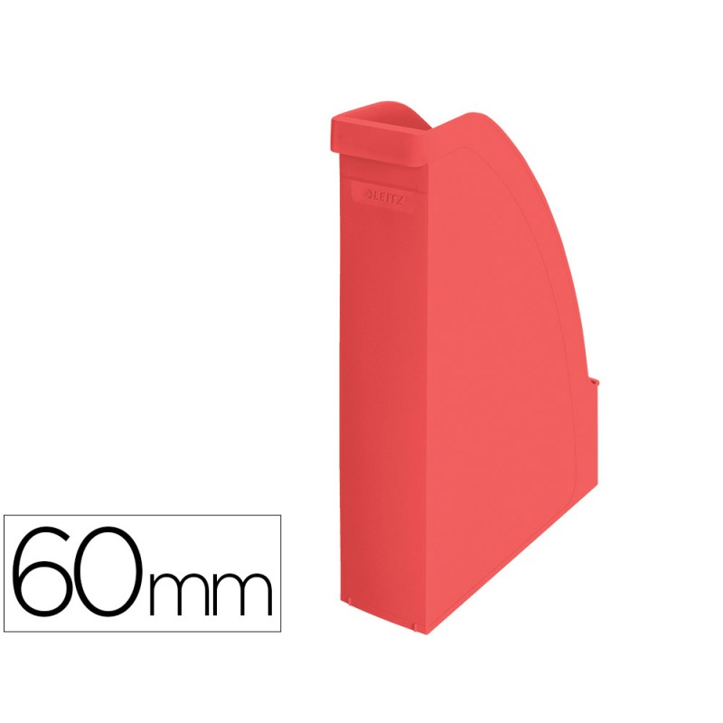 Revistero leitz recycle plastico lomo 60 mm rojo 78x308x278 mm