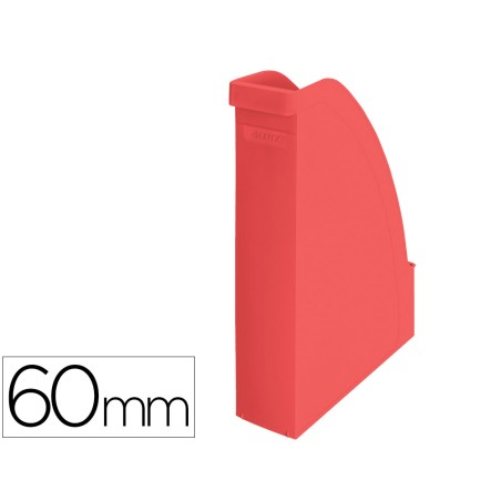 Revistero leitz recycle plastico lomo 60 mm rojo 78x308x278 mm