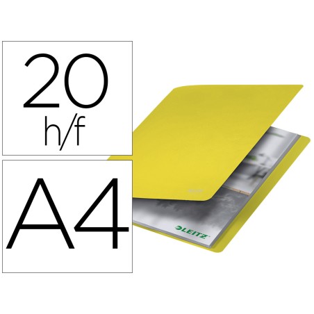 Carpeta leitz recycle escaparate din a4 20 fundas polipropileno amarillo