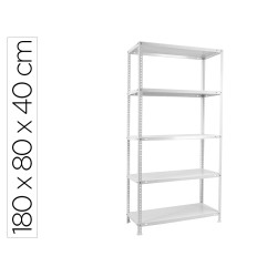 Estanteria metalica simonrack kits advantage mini 5/400 color blanco 5 estantes 75 kg por estante 180x80x40 cm