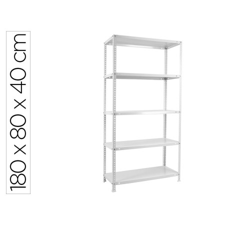 Estanteria metalica simonrack kits advantage mini 5/400 color blanco 5 estantes 75 kg por estante 180x80x40 cm
