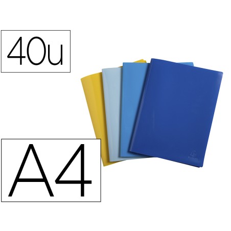 5 Unidades - Carpeta exacompta escaparate 40 fundas din a4 reciclada polipropileno colores surtidos