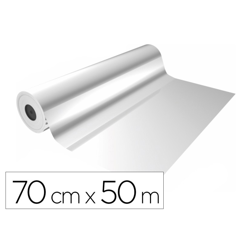 Papel de regalo basika polipropileno transparente bobina ancho 70 cm longitud 50 m