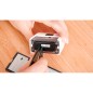 Sello avery especial tejidos personalizable 3 lineas 288 caracteres con pinza y tira termoadhesiva lavable negro