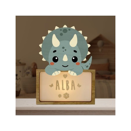 Lampara vintiun personalizable little dino triceratops