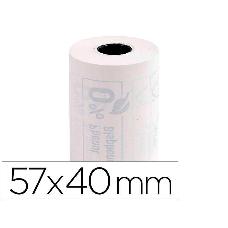 20 Unidades - Rollo sumadora exacompta termico para tpv 57 mm x 40 mm 55 g/m2 fsc sin bisfenol a ni plastico