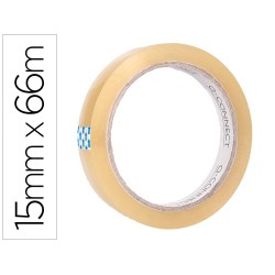 10 Unidades - Cinta adhesiva q-connect transparente 66 m x 15 mm