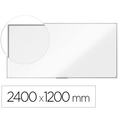 Pizarra blanca nobo essence acero lacado 240x120 cm