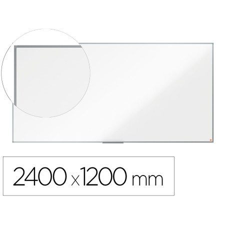 Pizarra blanca nobo essence acero lacado 240x120 cm