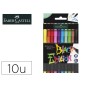 Rotulador faber castell edicion black punta de pincel caja de 10 unidades colores surtidos