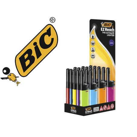 20 Unidades - Encendedor bic ez reach j30 colores surtidos