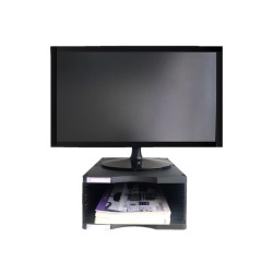 Soporte archivo 2000 para monitor poliester 100% reciclado compartimento a4 y folio negro 360x300x145 mm