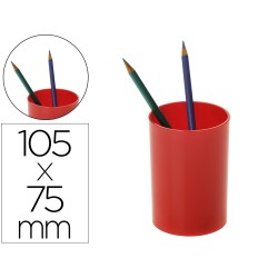 Cubilete portalapices archivo 2000 rojo opaco plastico 100% reciclado diametro 75 mm alto 105 mm