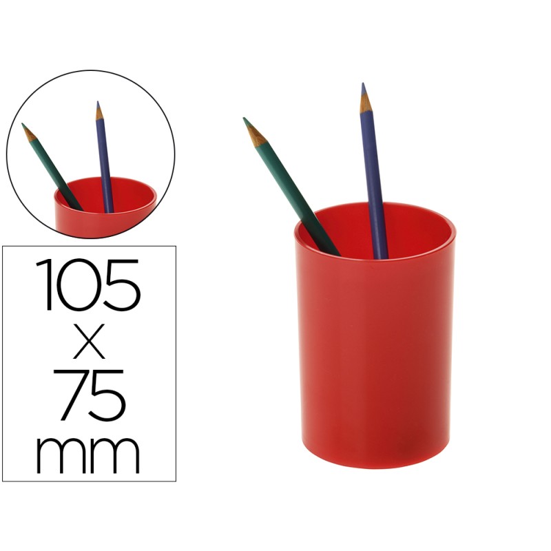 Cubilete portalapices archivo 2000 rojo opaco plastico 100% reciclado diametro 75 mm alto 105 mm Cubilete portalapices archivo 2000 rojo opaco plastico 100% reciclado diametro 75 mm alto 105 mm