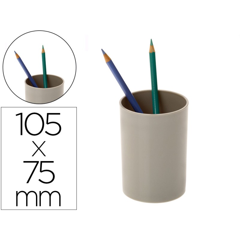 Cubilete portalapices archivo 2000 gris opaco plastico 100% reciclado diametro 75 mm alto 105 mm Cubilete portalapices archivo 2000 gris opaco plastico 100% reciclado diametro 75 mm alto 105 mm