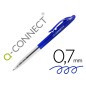20 Unidades - Boligrafo q-connect retractil con clip diseño fino tinta aceite 0,7 mm color azul