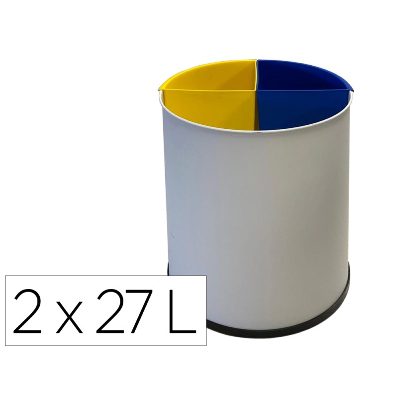 Papelera metalica sie para reciclaje con 2 departamento extraible 2x27 litros 300x295 mm Papelera metalica sie para reciclaje con 2 departamento extraible 2x27 litros 300x295 mm