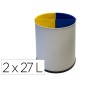 Papelera metalica sie para reciclaje con 2 departamento extraible 2x27 litros 300x295 mm Papelera metalica sie para reciclaje con 2 departamento extraible 2x27 litros 300x295 mm