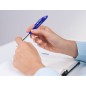 20 Unidades - Boligrafo q-connect retractil con clip diseño fino tinta aceite 0,7 mm color azul