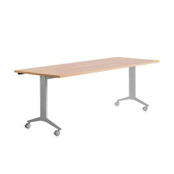 Mesa rocada 2003fd08 con tablero abatible color gris/roble 180x80 cm
