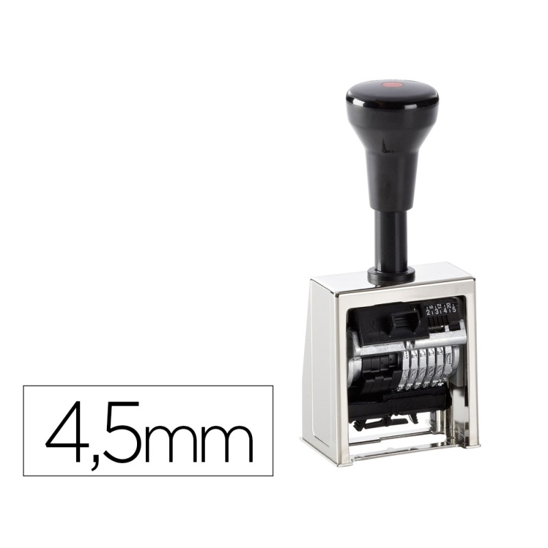 Numerador automatico reiner metalico 6 cifras altura tipo 4,5 mm