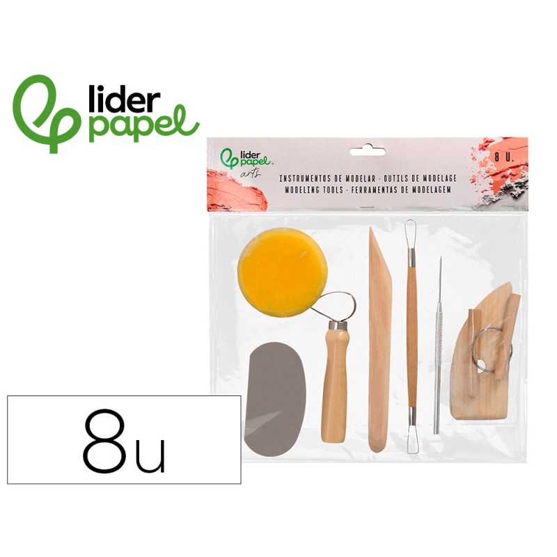 Instrumentos de modelar liderpapel pack 8 herramientas surtidas certificado fsc