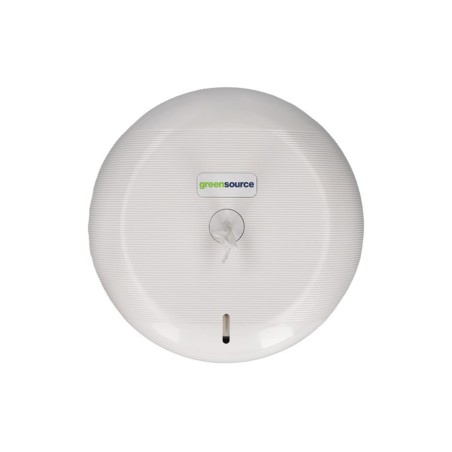 Dispensador papel higienico industrial greensource extraccion central compacto fabricado en abs blanco