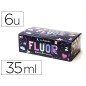 Pintura acrilica la pajarita fluorescente 35 ml caja de 6 unidades colores surtidos