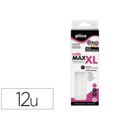 Barra termofusible plico cola extrafuerte max xl 11,5 mm de diametro x 200 mm de alto blister de 12 unidades