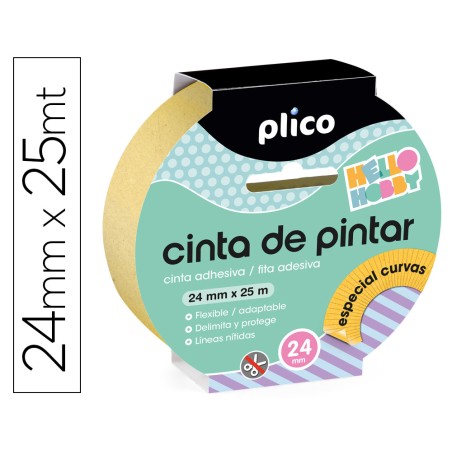 Cinta adhesiva plico para pintor especial curvas 25 m x 24 mm