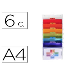Clasificador de pared exacompta polipropileno cristal 6 compartimentos