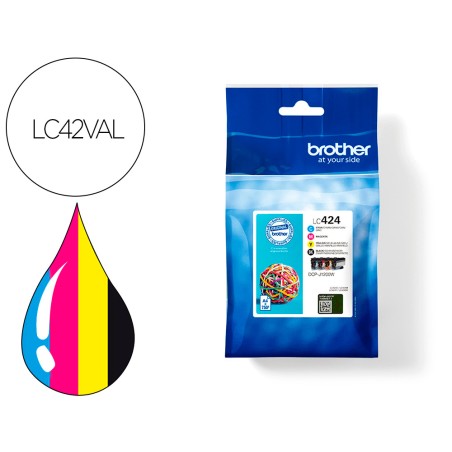 Ink-jet brother lc424val dcp-j1200w pack 4 colores negro / amarillo / cian / magenta 750 hojas