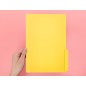50 Unidades - Subcarpeta cartulina liderpapel folio pestaña derecha 240g/m2 amarillo
