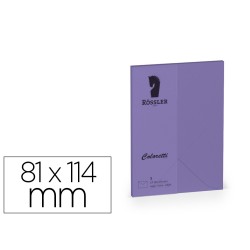 Sobre rossler coloretti c7 color lila 81x114 mm pack de 5 unidades