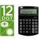 Calculadora liderpapel sobremesa xf40 12 digitos dos lineas solar y pilas negro 175x120x30 mm 40% reciclada