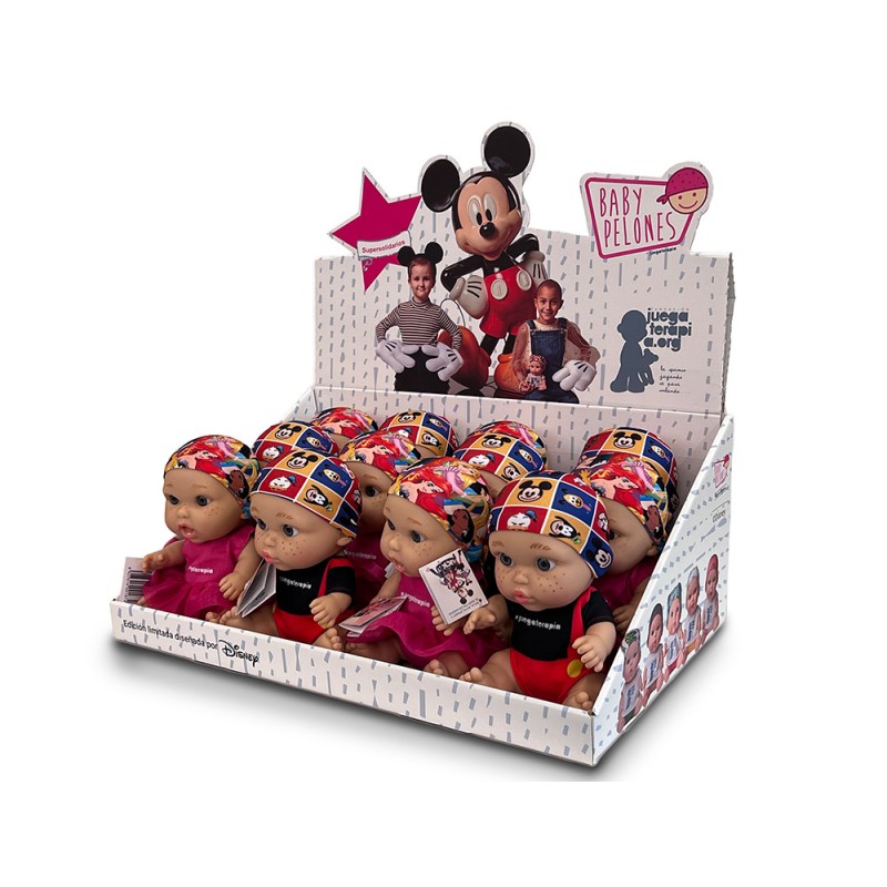 Muñeco baby pelon disney super solidario expositor de 12 unidades surtidas Muñeco baby pelon disney super solidario expositor de 12 unidades surtidas