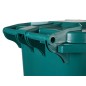 Papelera contenedor q-connect plastico con tapadera y ruedas 240 litros verde 1040x620x610 mm