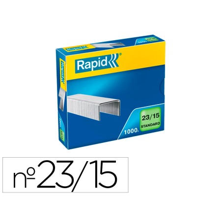 Grapas rapid 23/15 mm galvanizada caja de 1000 unidades
