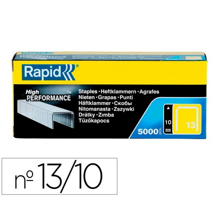 Grapas rapid 13/10 mm galvanizada caja de 5000 unidades