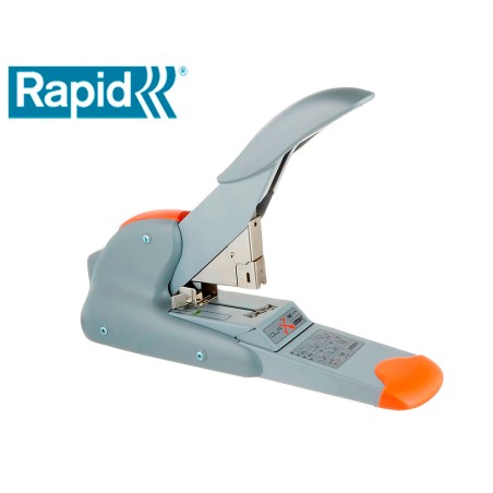 Grapadora rapid duax capacidad de grapado 170 hojas usa grapas duax color plata/naranja